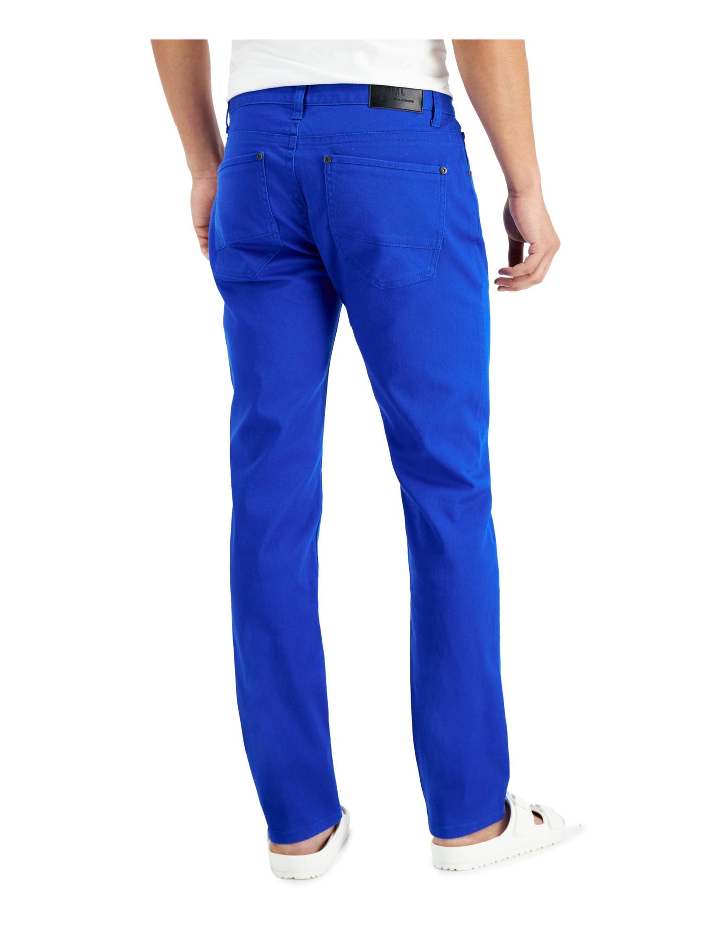 INC Mens Blue Flat Front, Straight Leg Slim Fit Stretch Jeans 32 Waist