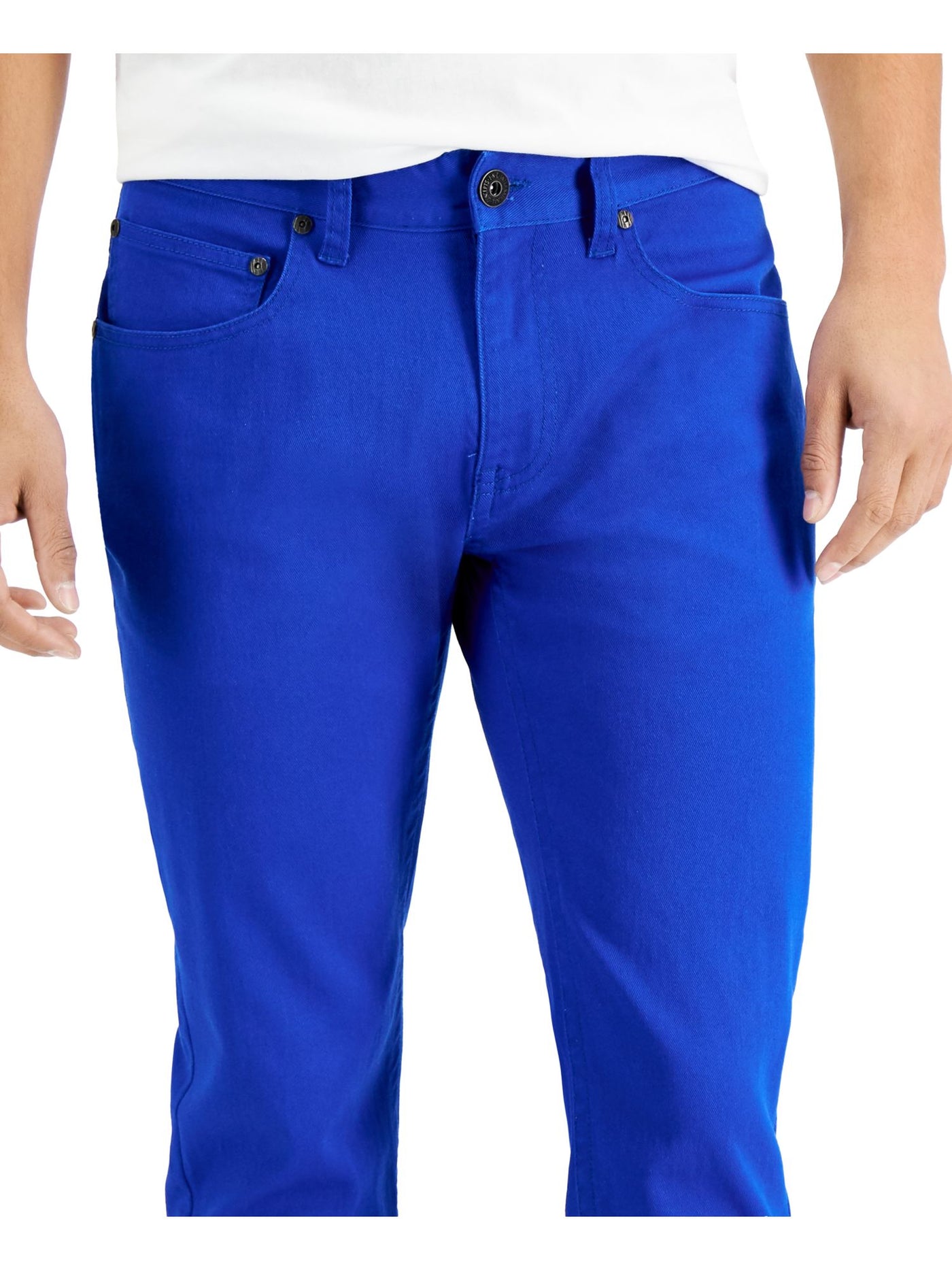 INC Mens Blue Flat Front, Straight Leg Slim Fit Stretch Jeans 32 Waist