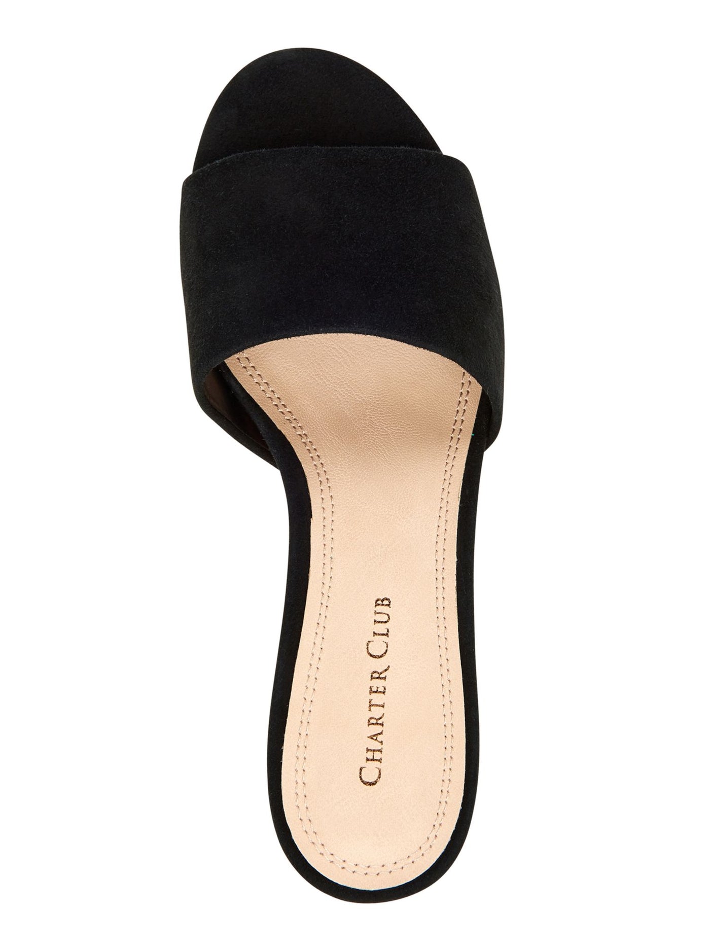 CHARTER CLUB Womens Black Cork Wedge Cushioned Nallahh Almond Toe Wedge Slip On Sandals Shoes M
