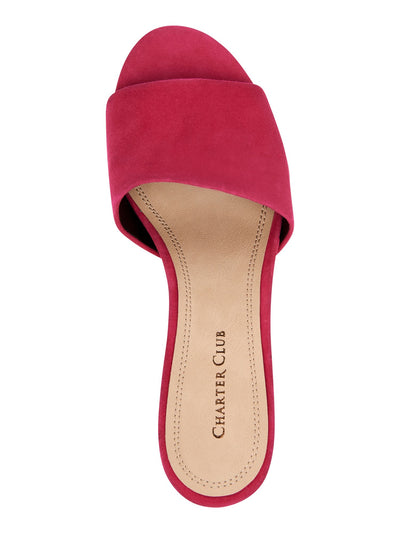 CHARTER CLUB Womens Pink Cork Wedge Cushioned Nallahh Almond Toe Wedge Slip On Sandals Shoes 8.5 M