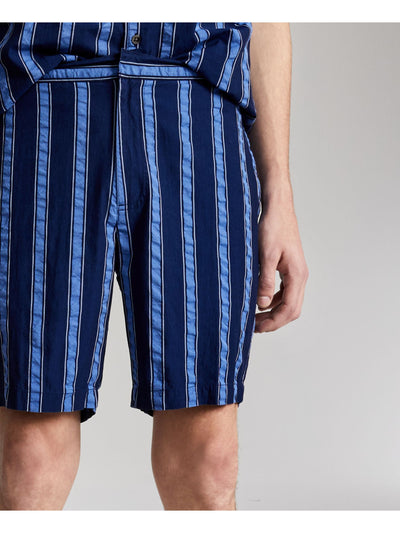INC Mens Blue Striped Regular Fit Shorts 40