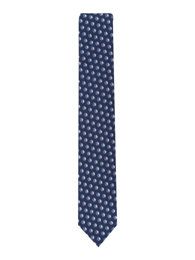 ALFANI Mens Navy Geometric Slim Neck Tie