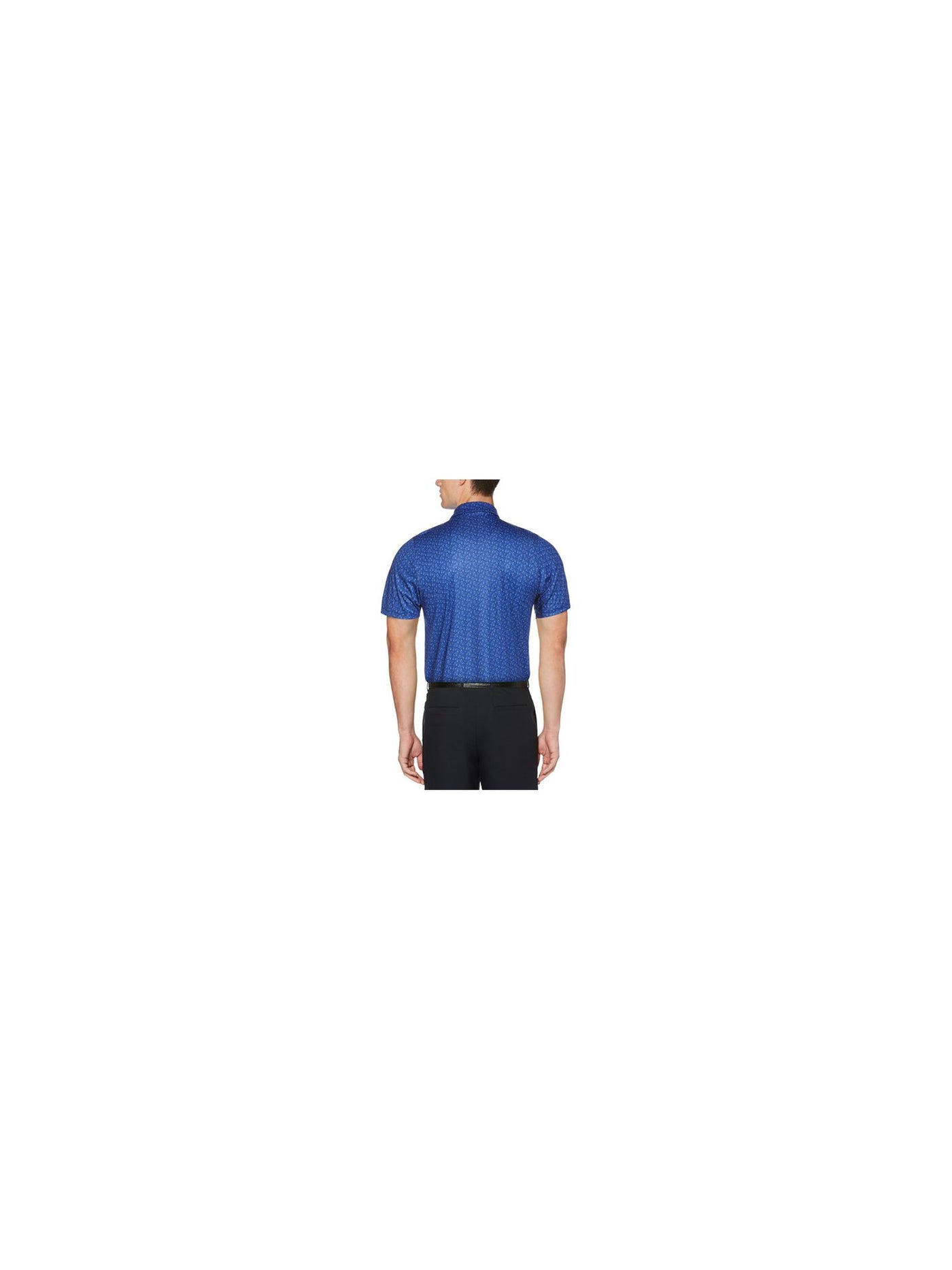 HYBRID APPAREL Mens Blue Patterned Athletic Fit Stretch Polo S