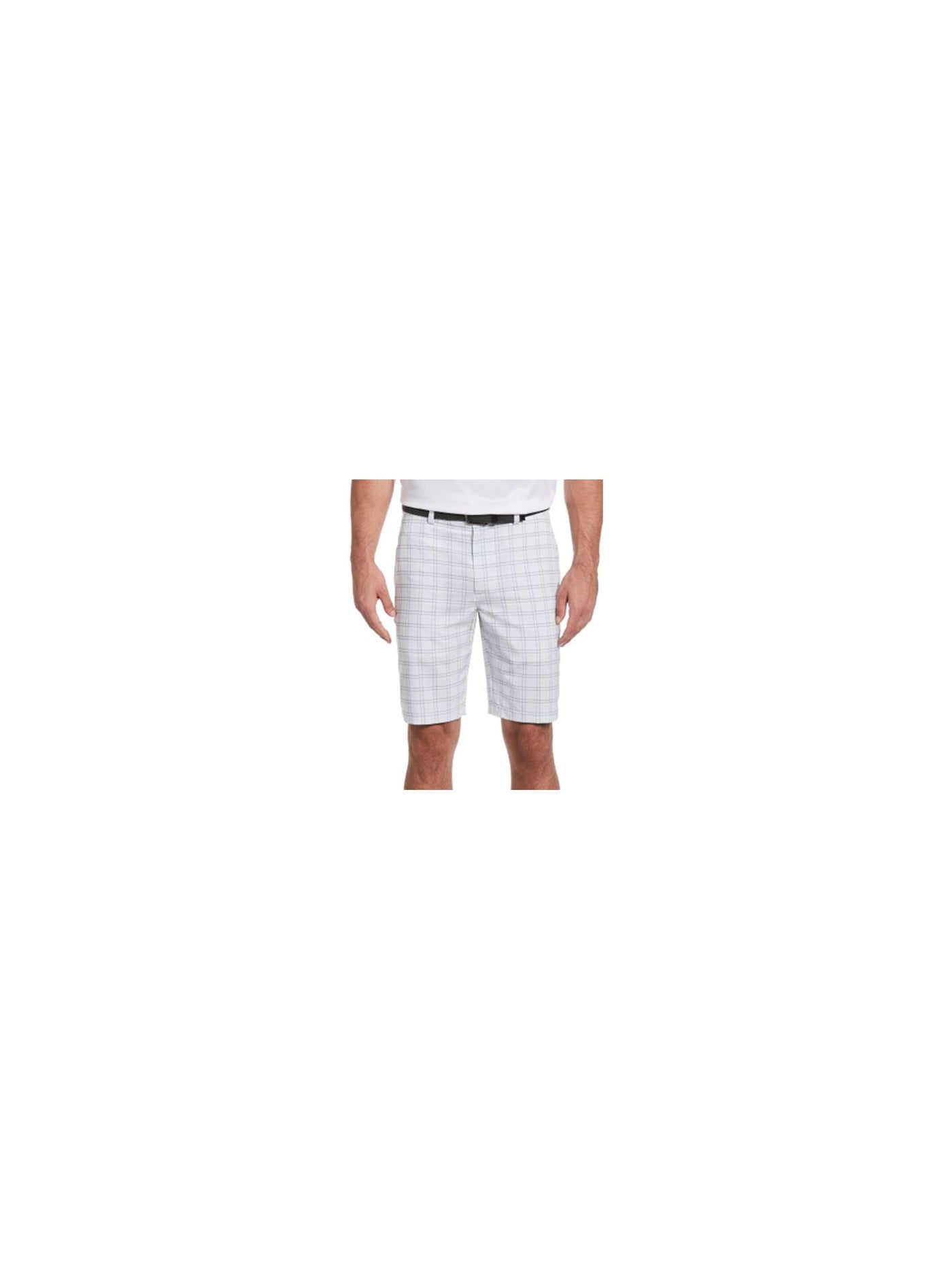 HYBRID APPAREL Mens White Flat Front, Printed Stretch Shorts 42