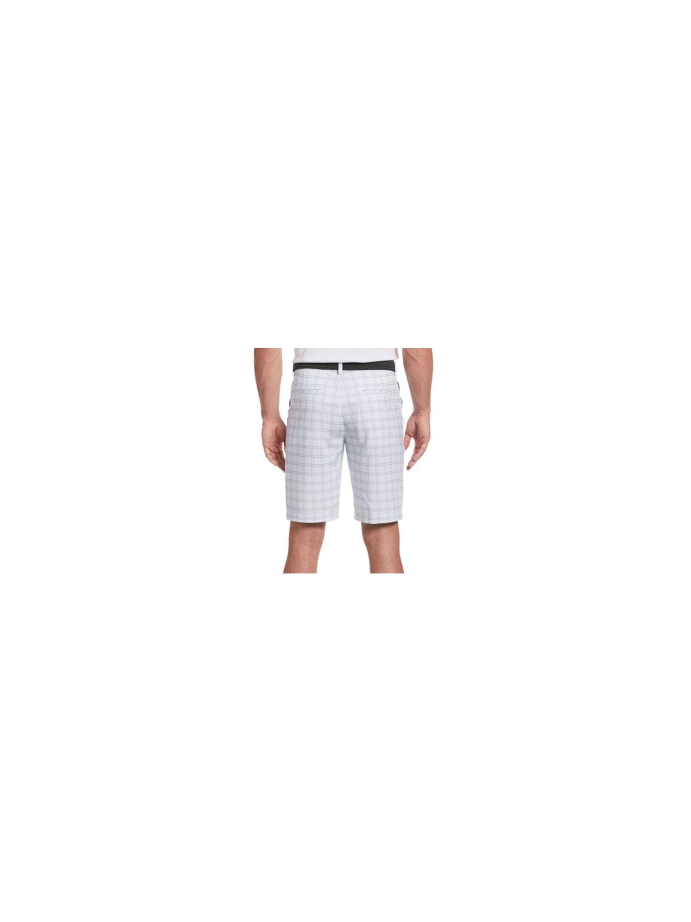 HYBRID APPAREL Mens White Flat Front, Printed Stretch Shorts 42