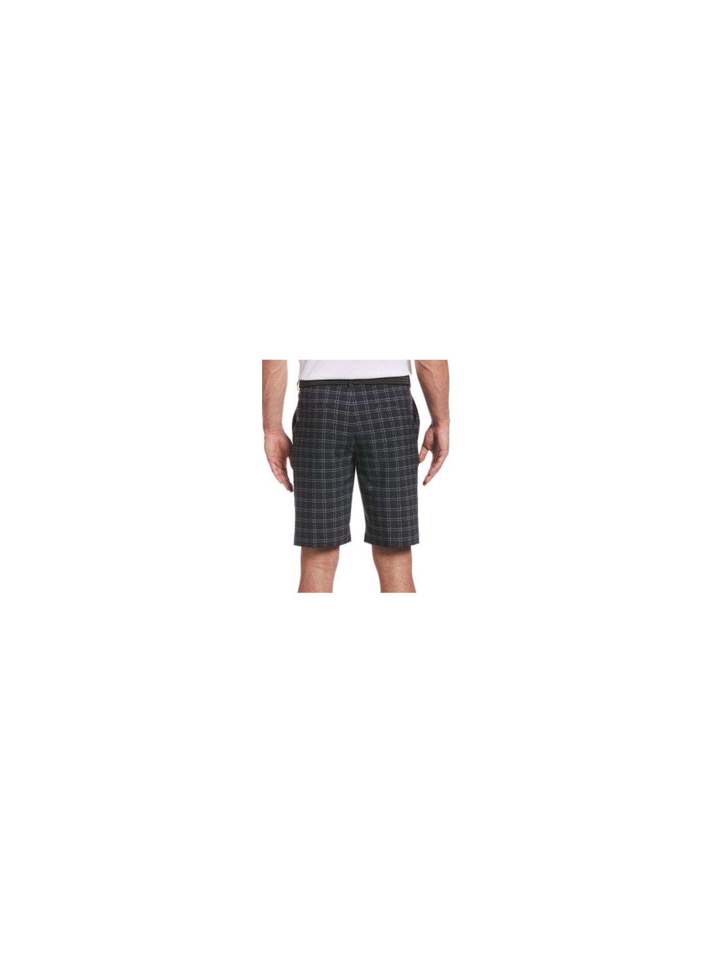 HYBRID APPAREL Mens Black Windowpane Plaid Stretch Shorts 30