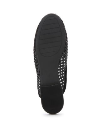 KENNETH COLE NEW YORK Womens Black Woven Cushioned Balance Round Toe Slip On Mules M