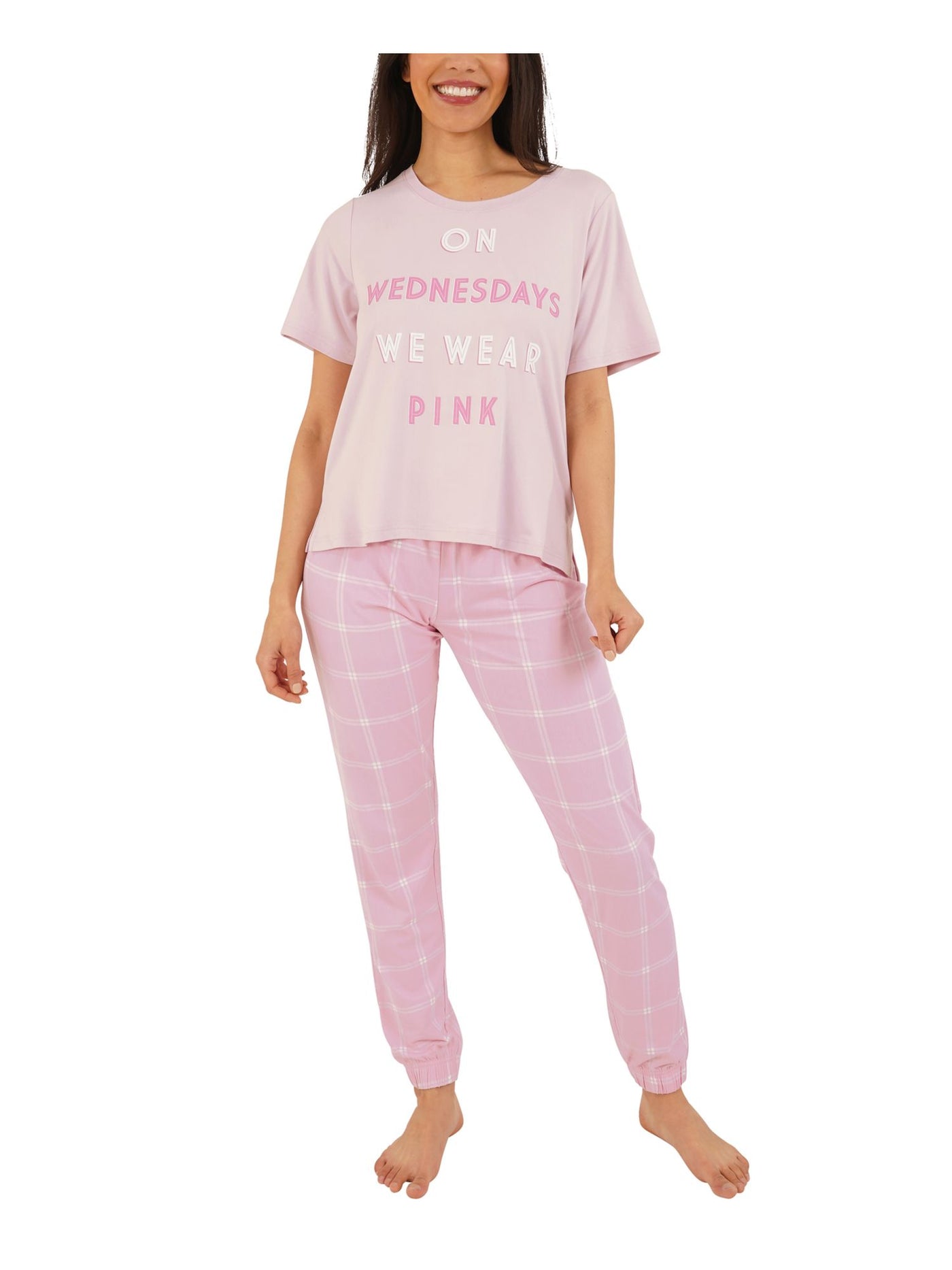 RETROSPECTIVE CO. Intimates Pink Elastic Cuff at Hem Plaid Sleep Pants S