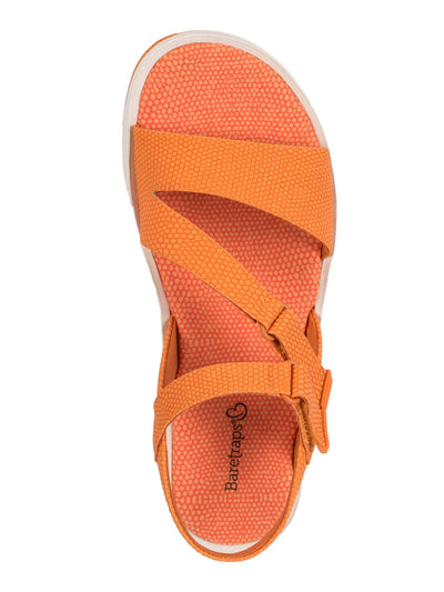 BARETRAPS Womens Orange 1.5 Platform Non-Slip Antimicrobial Strappy Comfort Malyka Round Toe Wedge Sandals 6.5 M