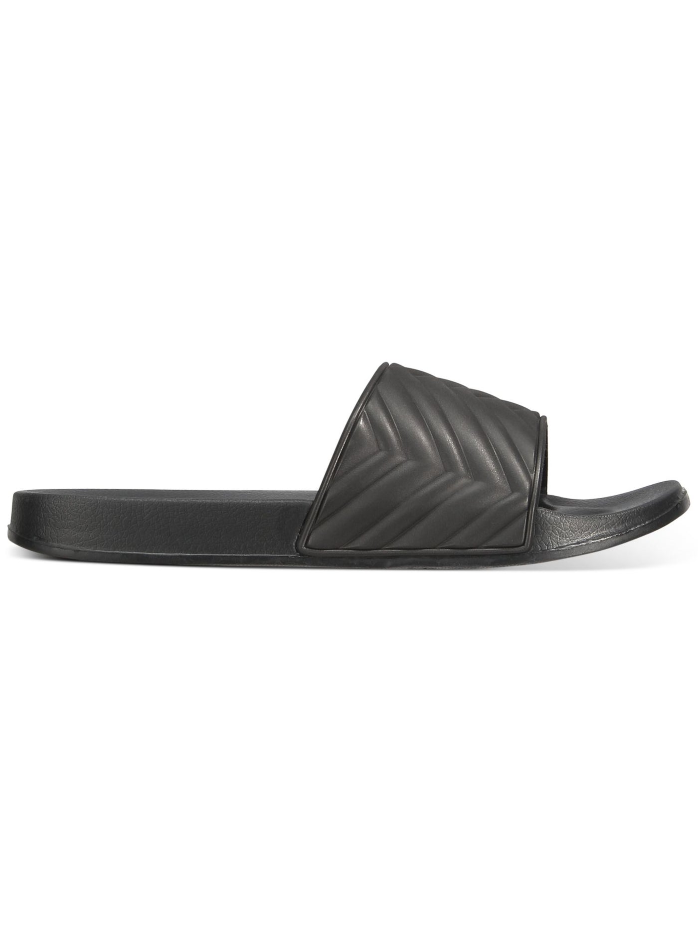 INC Mens Black Quilted Xander Open Toe Slip On Slide Sandals Shoes 9 M