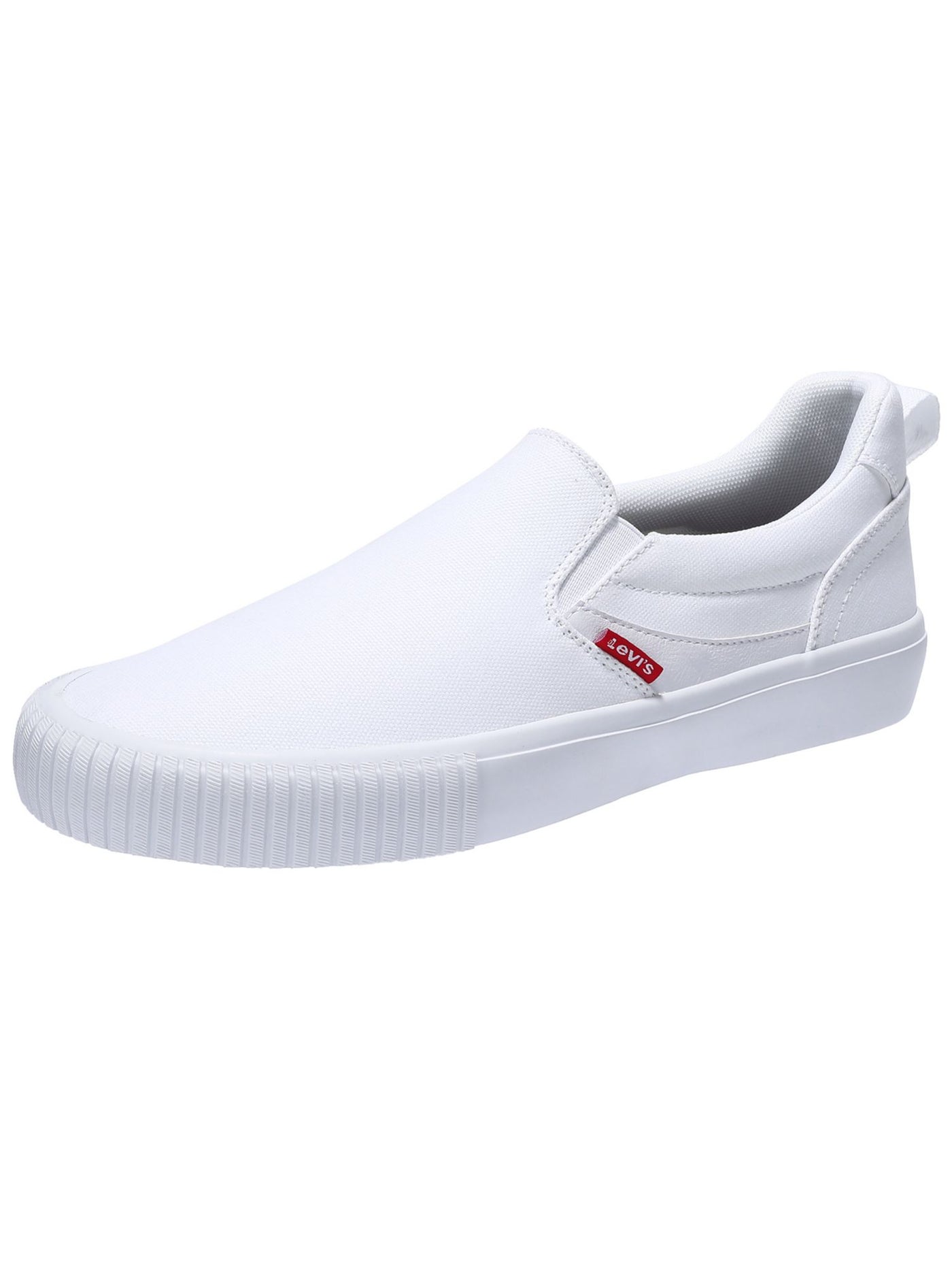 LEVI'S Mens White Heel Pull-Tab Cushioned Heel Goring Padded Lance Round Toe Platform Slip On Sneakers Shoes 10