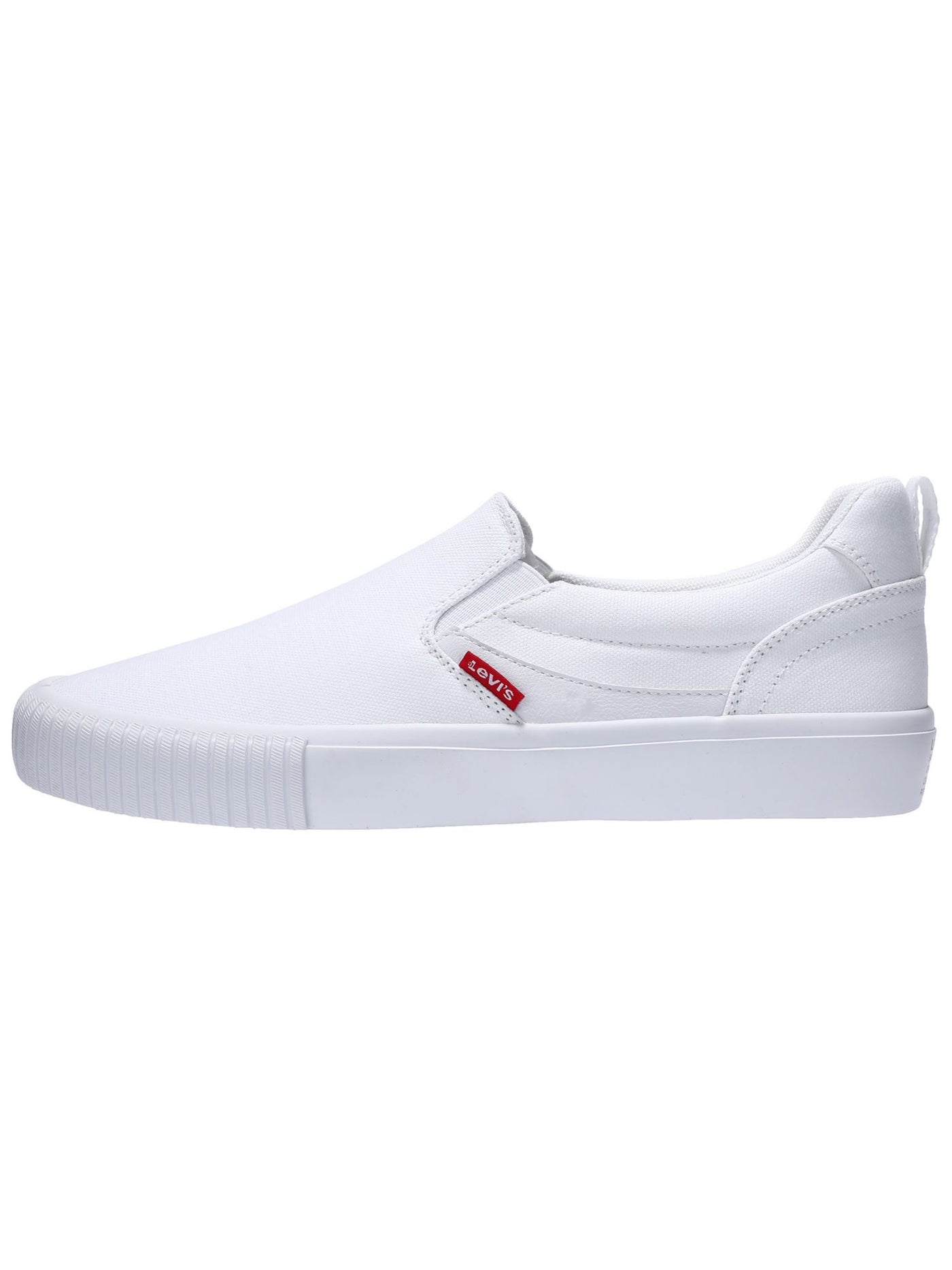 LEVI'S Mens White Heel Pull-Tab Cushioned Heel Goring Padded Lance Round Toe Platform Slip On Sneakers Shoes 10