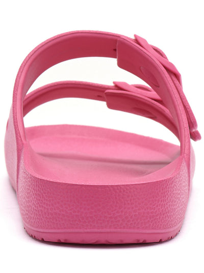 VINCE CAMUTO Womens Pink Snake Print 1/2" Platform Comfort Buckle Accent Mandial Round Toe Wedge Slip On Slide Sandals Shoes 6 M