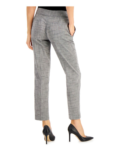 KASPER Womens Gray Textured Pocketed Slim Leg Pencil Wear To Work Pants 10