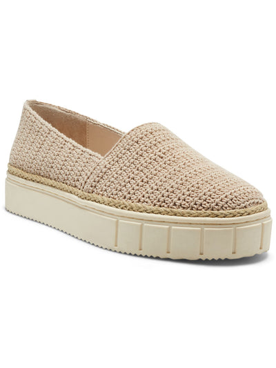 VINCE CAMUTO Womens Beige Removable Insole Woven Relinsta Round Toe Platform Slip On Sneakers Shoes 10 M