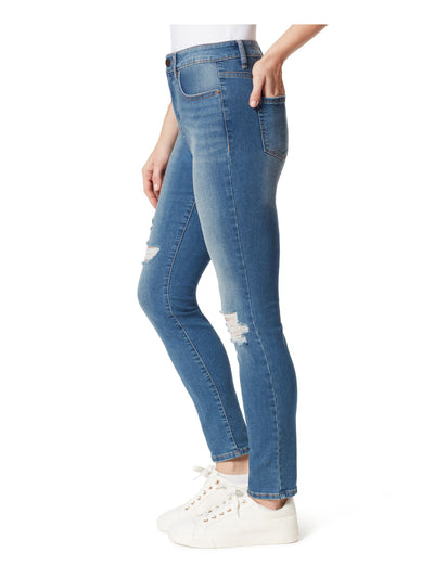 FRAYED JEANS Womens Blue Zippered Pocketed Skinny Ankle Raw Hem High Waist Jeans 12\31