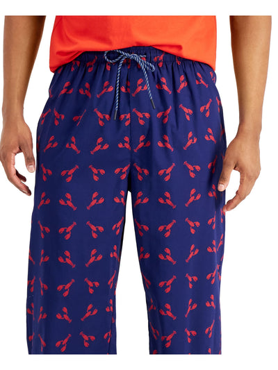 CLUBROOM Mens Navy Drawstring Short Sleeve T-Shirt Top Straight leg Pants Pajamas L