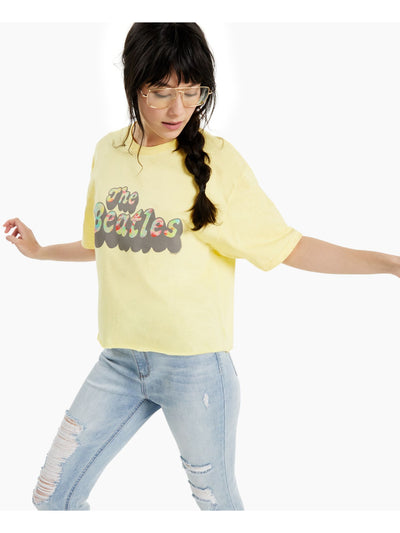 JUNK FOOD Womens Yellow Graphic Short Sleeve Crew Neck T-Shirt M