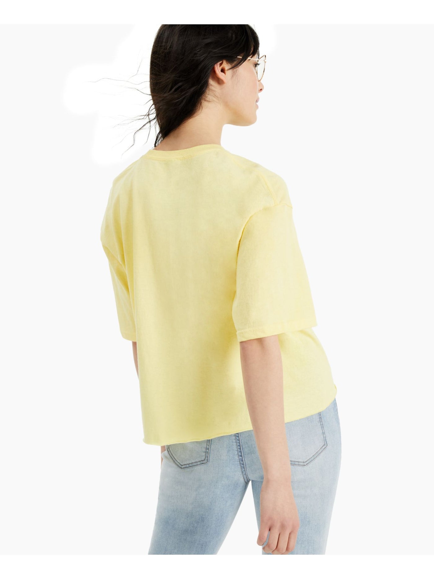 JUNK FOOD Womens Yellow Graphic Short Sleeve Crew Neck T-Shirt M