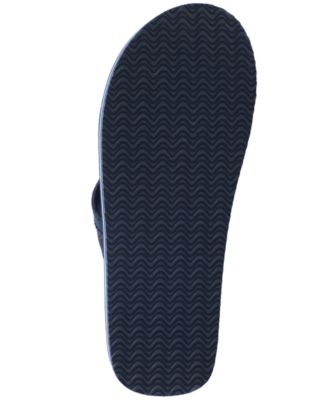LEVI'S Mens Navy Mixed Media Padded Lightweight Wordmark Round Toe Slip On Flip Flop Sandal