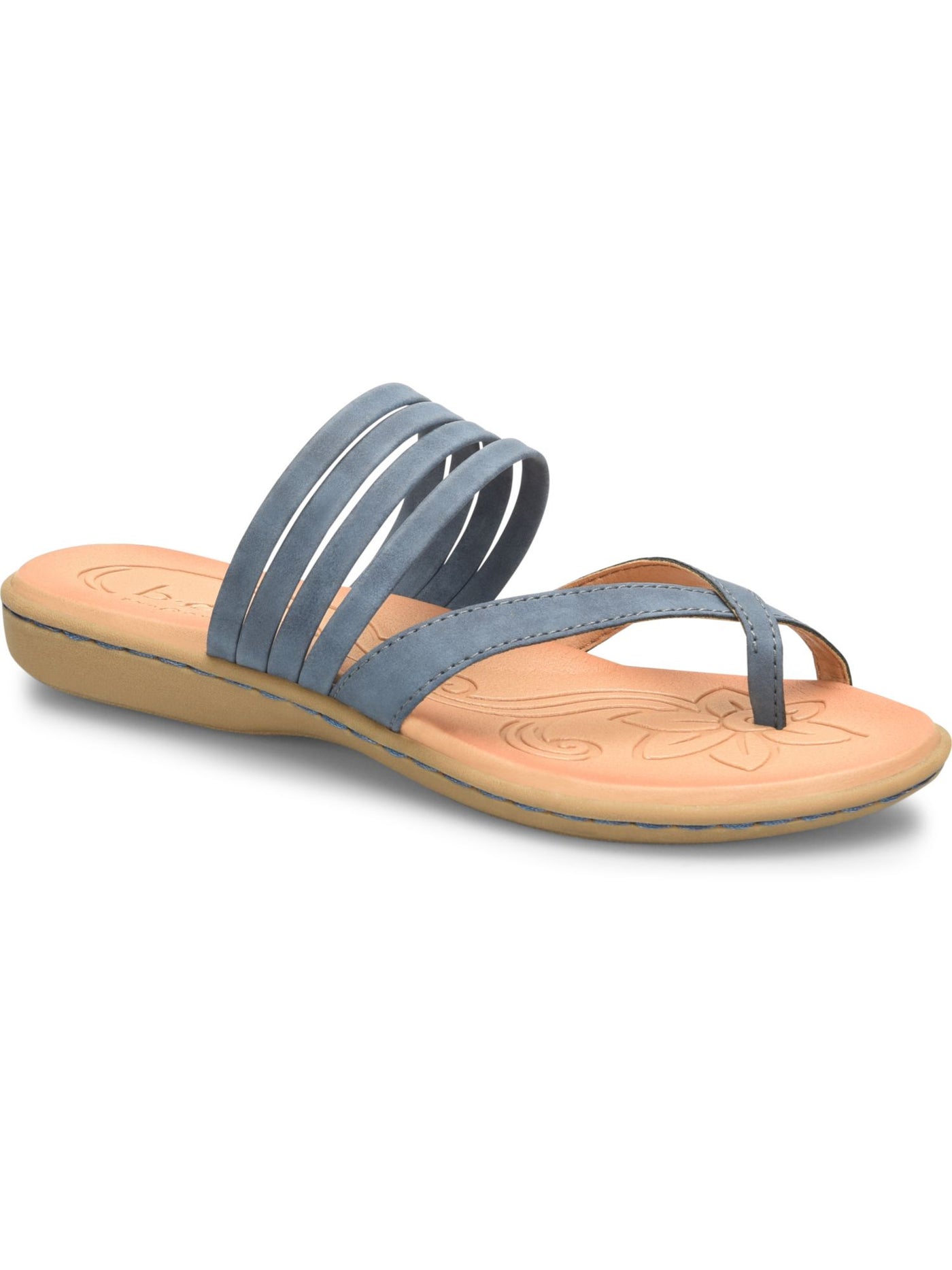 BOC Womens Blue Flexible Sole Strappy Lightweight Alisha Open Toe Slip On Slide Sandals Shoes 11 M