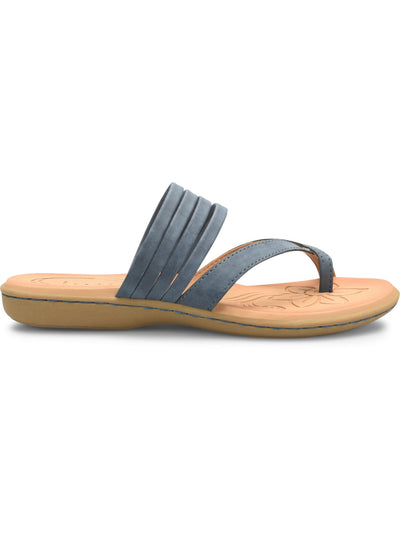 BOC Womens Blue Flexible Sole Strappy Lightweight Alisha Open Toe Slip On Slide Sandals Shoes 11 M