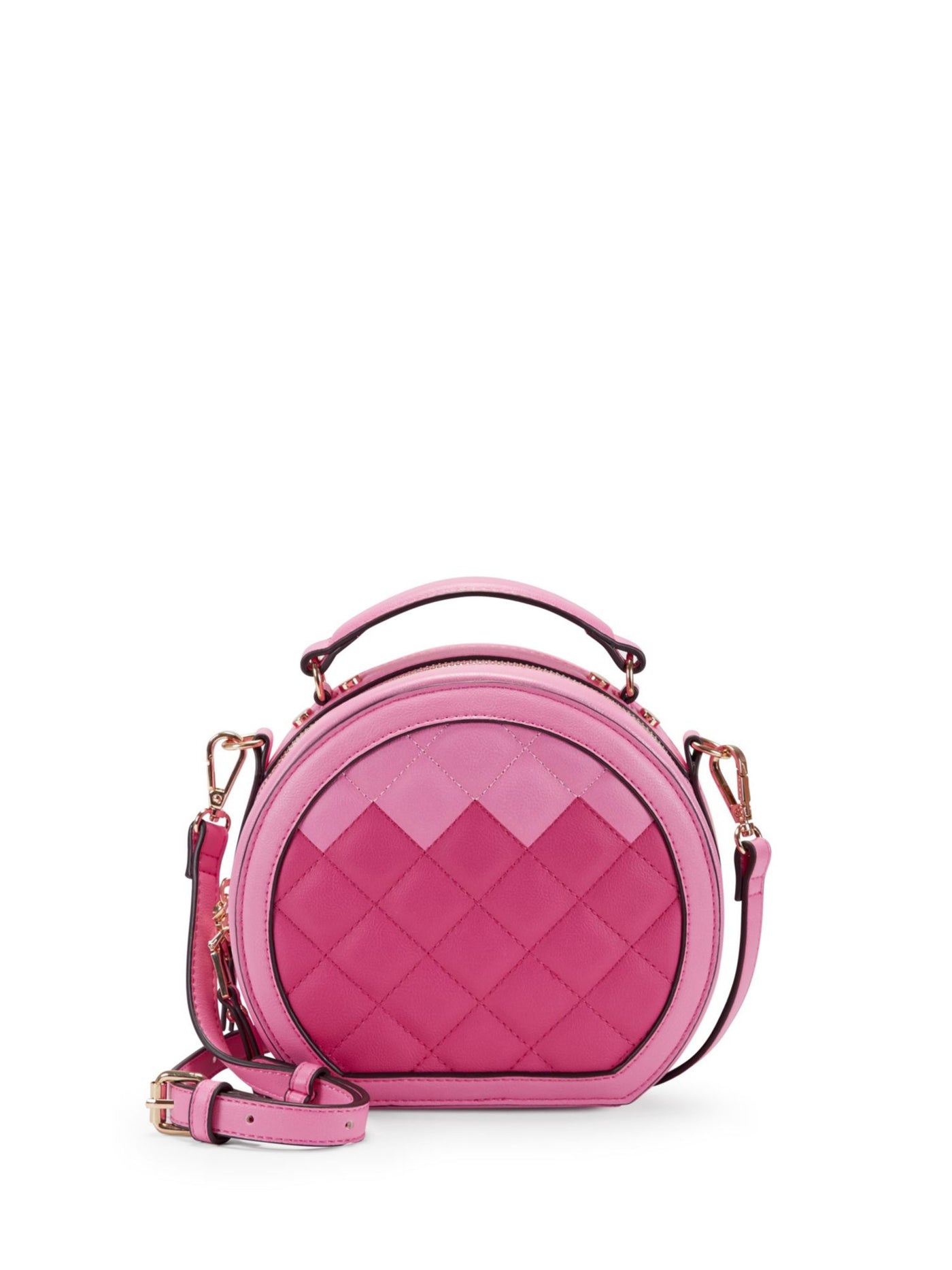 INC Women's Pink Quilted Solid Adjustable Strap Crossbody Handbag Purse