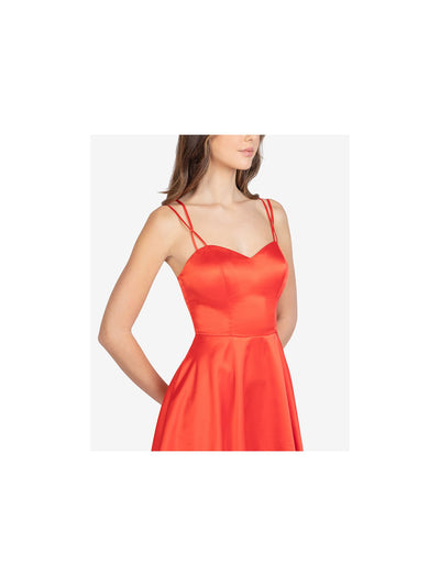 B DARLIN Womens Red Spaghetti Strap Sweetheart Neckline Short Cocktail Fit + Flare Dress Juniors 13\14