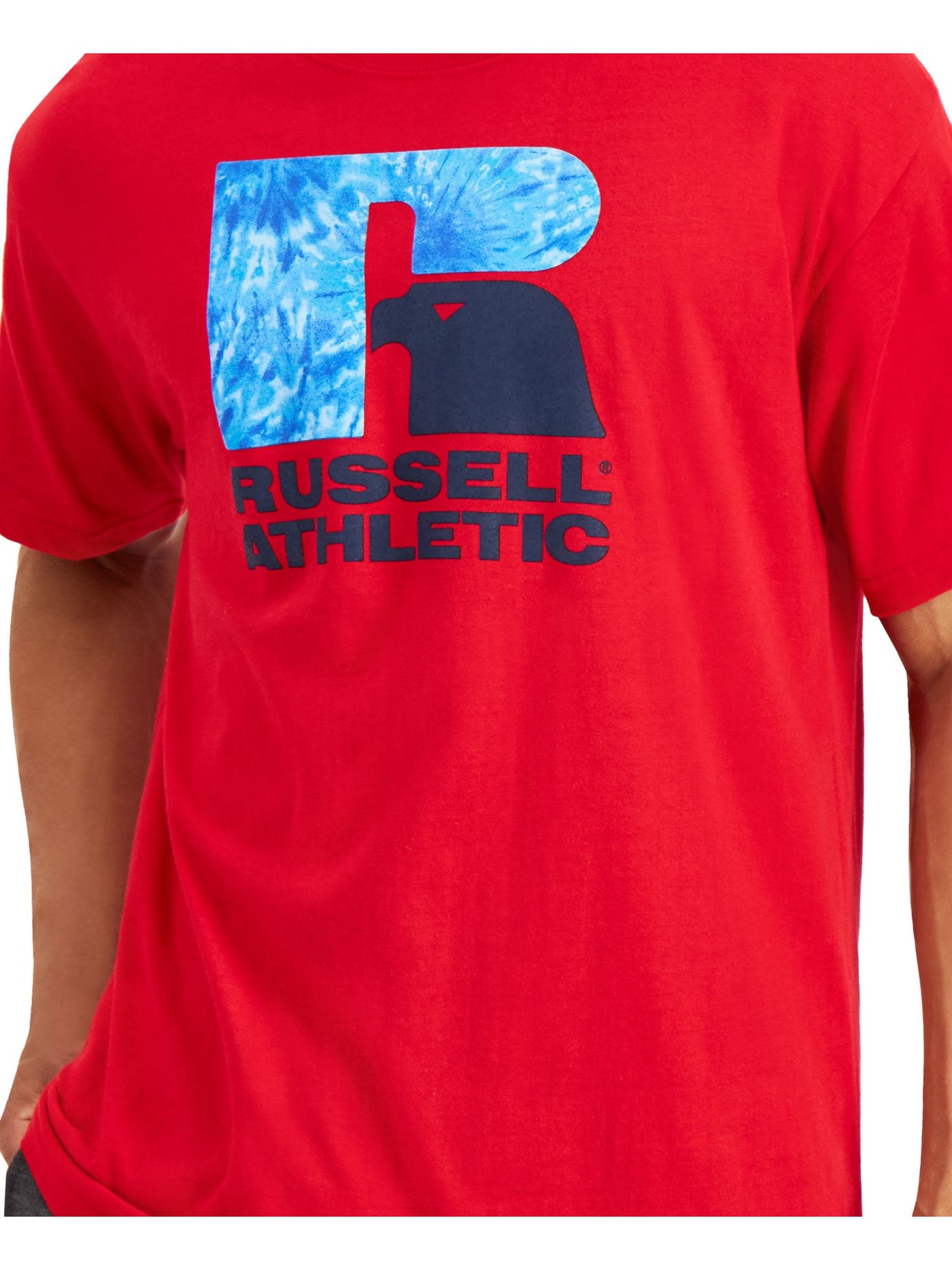 RUSSELL ATHLETIC Mens Santiago Red Logo Graphic Short Sleeve Classic Fit T-Shirt M