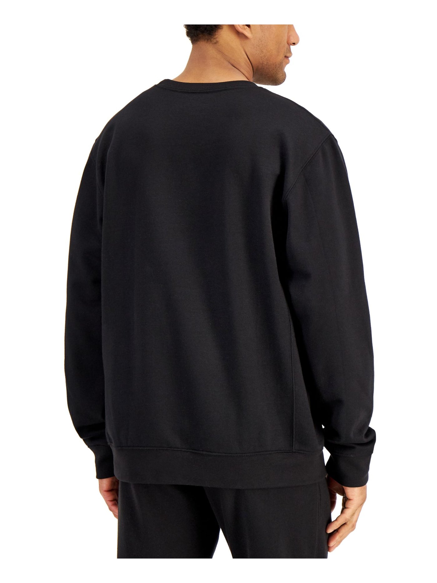 RUSSELL ATHLETIC Mens Ricardo Black Logo Graphic Long Sleeve Crew Neck Fleece Sweatshirt S
