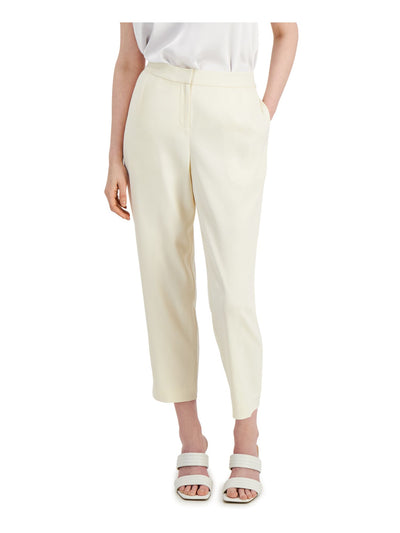 ALFANI Womens Ivory Evening Cropped Pants 10