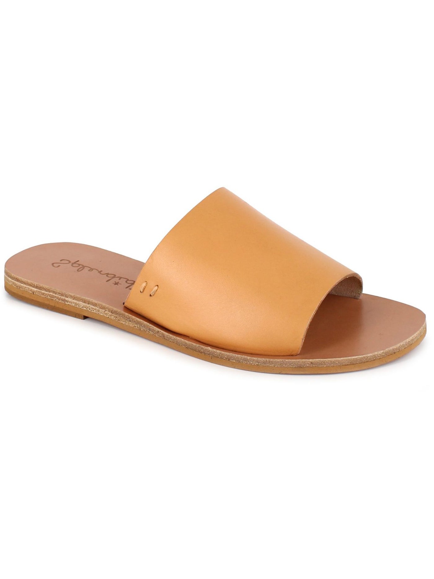 SPLENDID Womens Beige Comfort Thea Round Toe Slip On Leather Slide Sandals Shoes 11 B