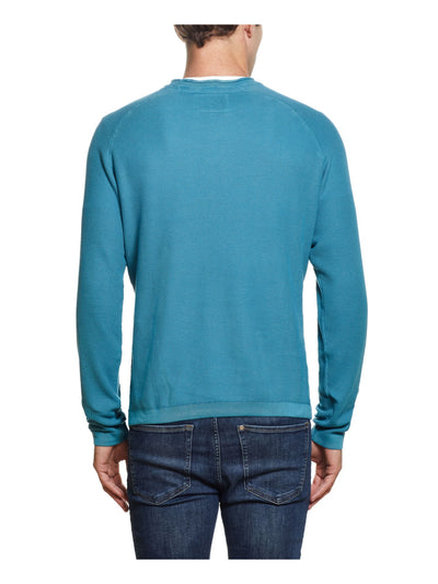 WEATHERPROOF VINTAGE Mens Teal Lightweight, Crew Neck Classic Fit Cotton Pullover Sweater XXL