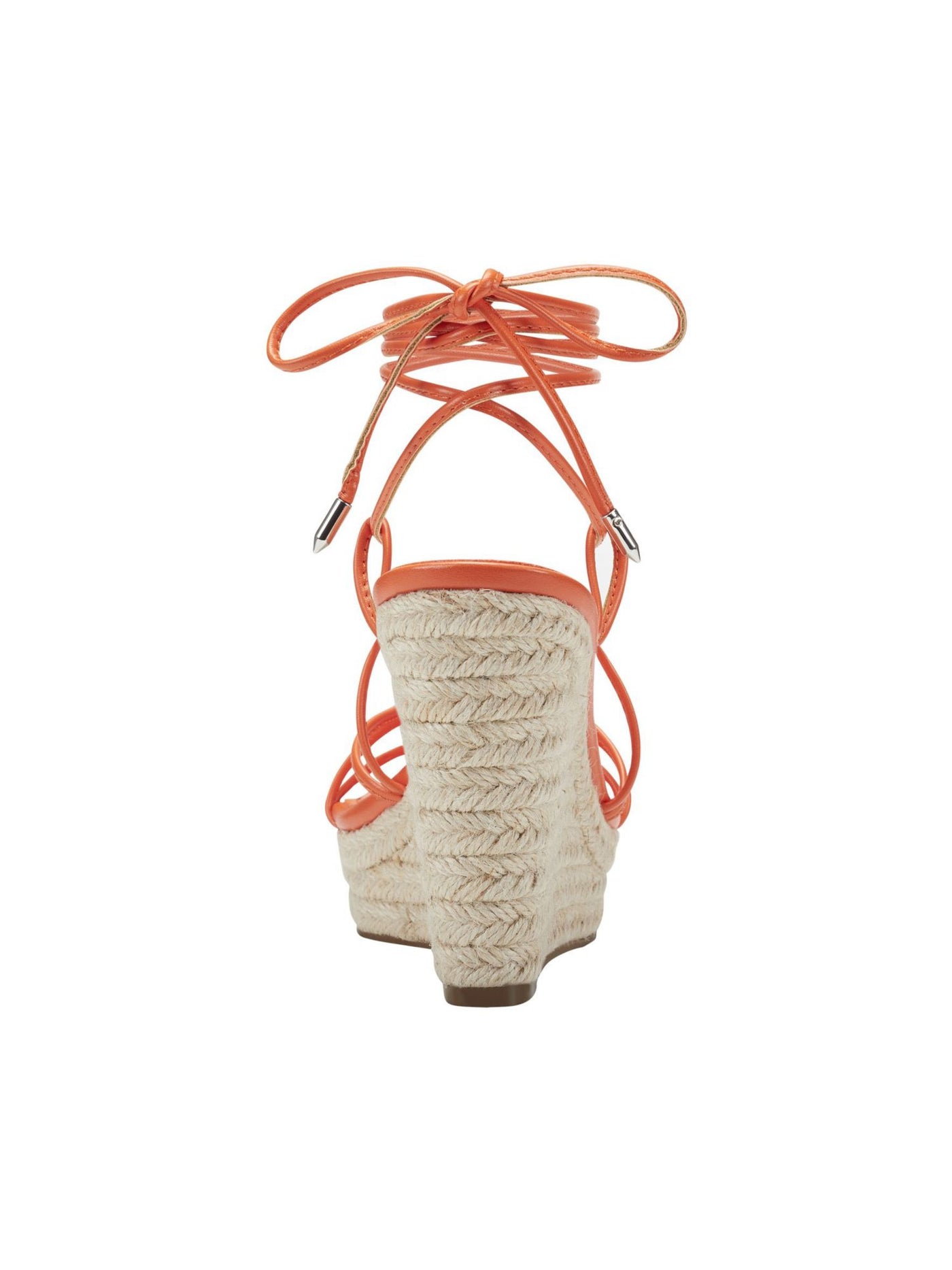 MARC FISHER Womens Orange 1" Platform Lace Strappy Kyle Almond Toe Wedge Buckle Dress Espadrille Shoes 10 M