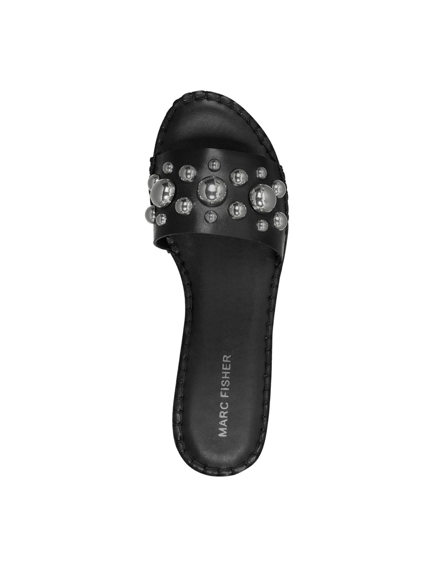 MARC FISHER Womens Black Studded Beira Almond Toe Slip On Dress Espadrille Shoes 7 M
