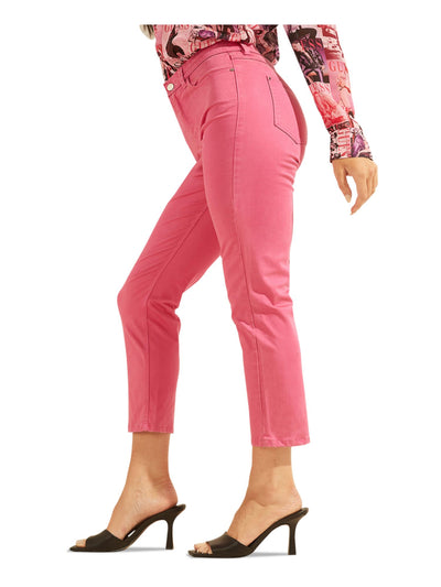 GUESS Womens Stretch Pocketed Zippered High-rise Capri Skinny Jeans