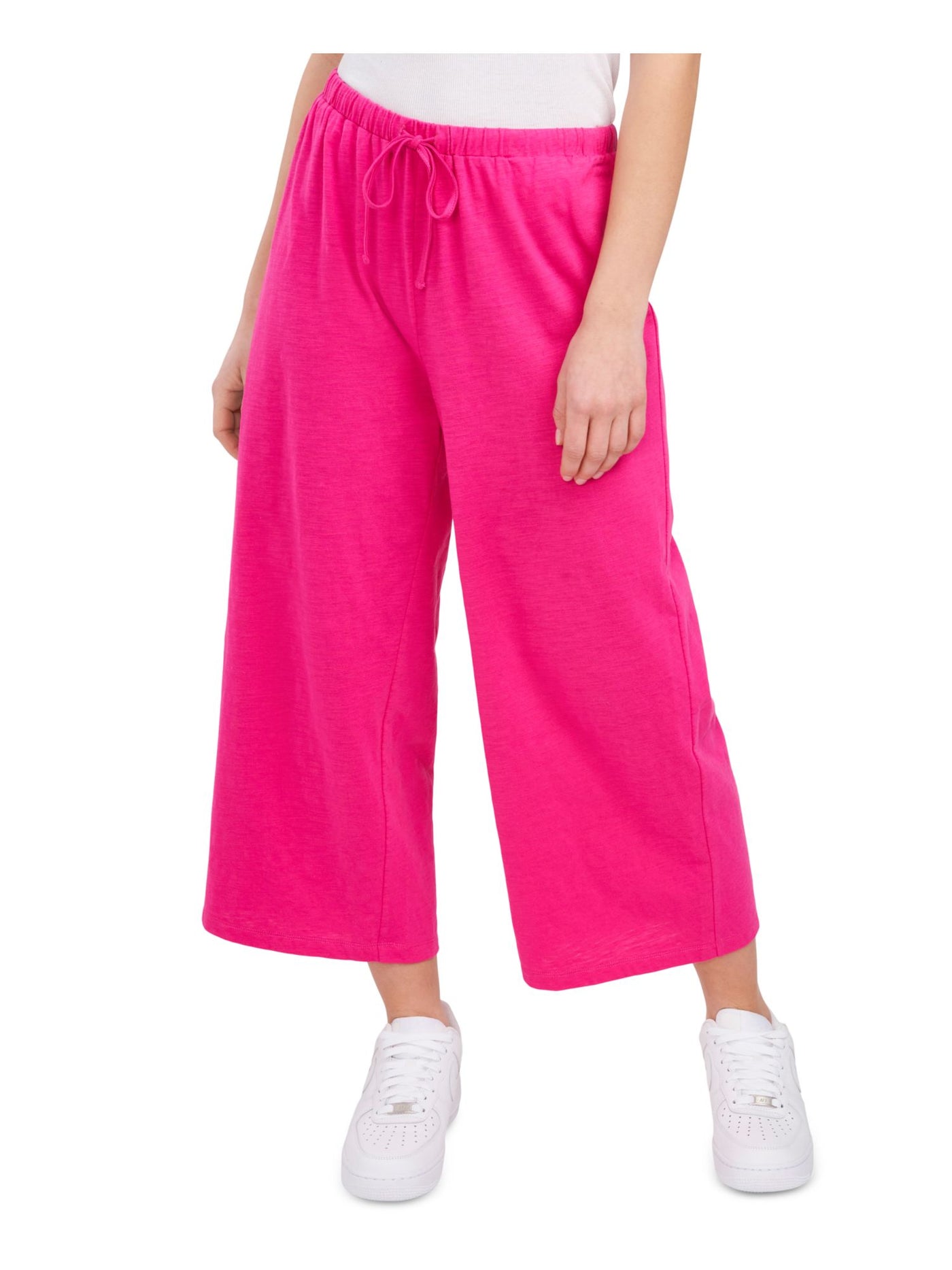 RILEY&RAE Womens Pink Stretch Tie Drawstring-waist Ankle Wide Leg Pants S