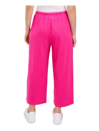 RILEY&RAE Womens Pink Stretch Tie Drawstring-waist Ankle Wide Leg Pants M