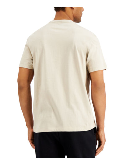 ALFANI Mens Beige Lightweight, Pocket Heather Classic Fit T-Shirt M