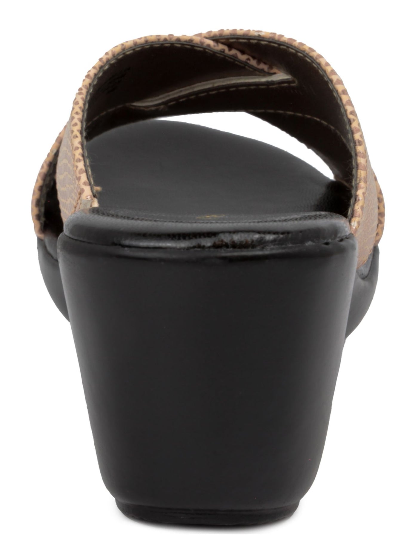 KAREN SCOTT Womens Black Crisscross Straps Comfort Petraa Almond Toe Wedge Slip On Slide Sandals Shoes 9.5 M
