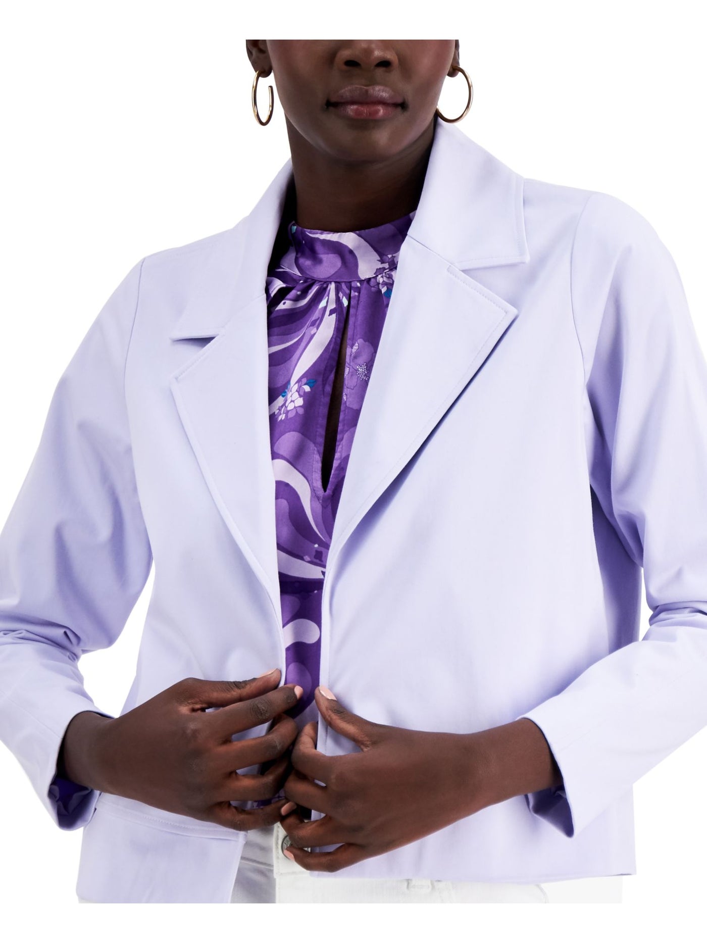 ALFANI Womens Purple Wear To Work Blazer Jacket L