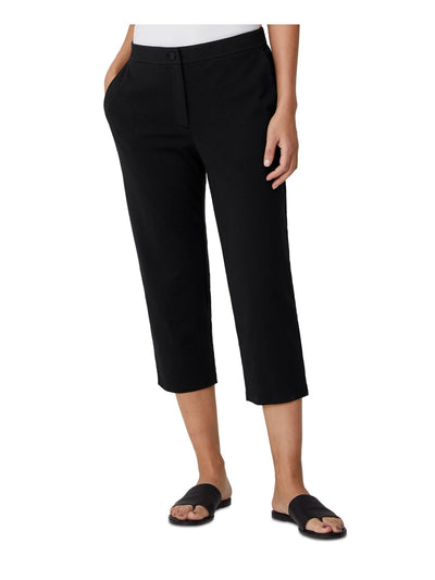 EILEEN FISHER Womens Black Zippered Pocketed Mid Rise Tapered Leg Capri Pants XS