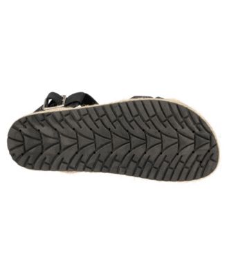 OLIVIA MILLER Womens Black 1" Platform Asymmetrical Strappy Byron Bay Round Toe Buckle Espadrille Shoes