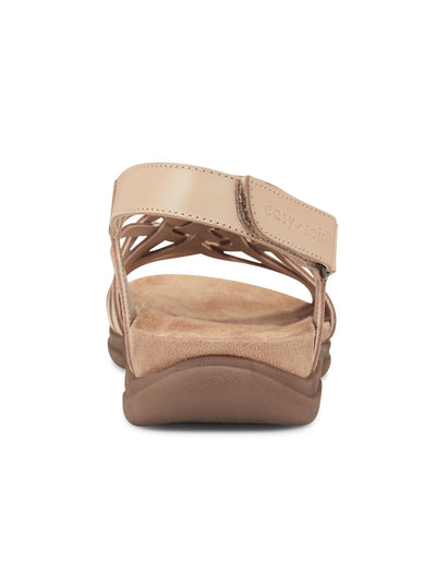EASY SPIRIT Womens Beige Woven Breathable Arch Support Mar Round Toe Wedge Leather Slingback Sandal 9 W