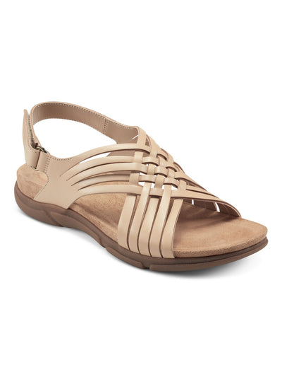 EASY SPIRIT Womens Beige Woven Breathable Arch Support Mar Round Toe Wedge Leather Slingback Sandal 9 W