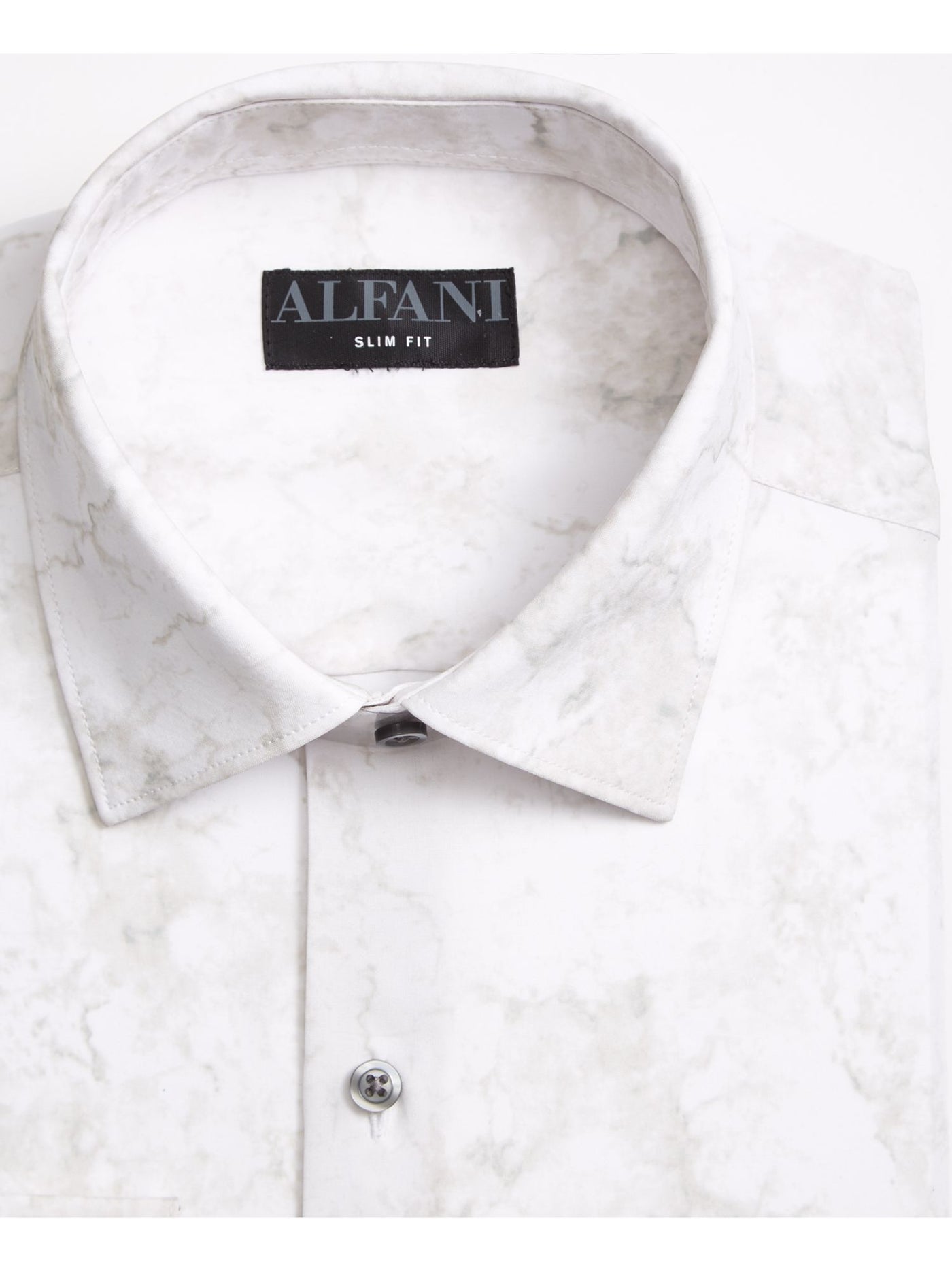 ALFANI Mens White Collared Slim Fit Shirt 14 14.5 32-33