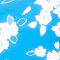 ANNE COLE Women's Blue Floral Stretch Lace-Up Tie Twist Bandeau Neck Molded Cup Convertible Swimsuit Top