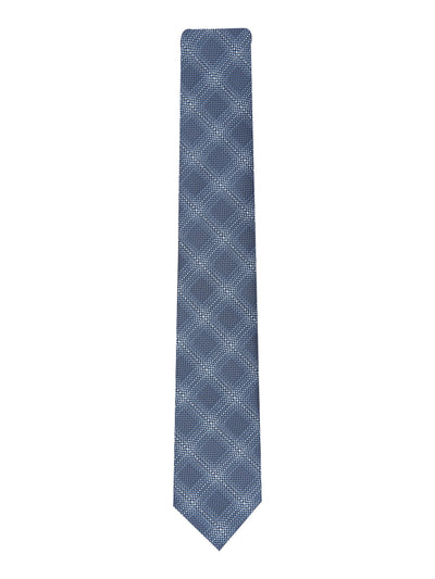 ALFANI Mens Blue Plaid Slim Neck Tie