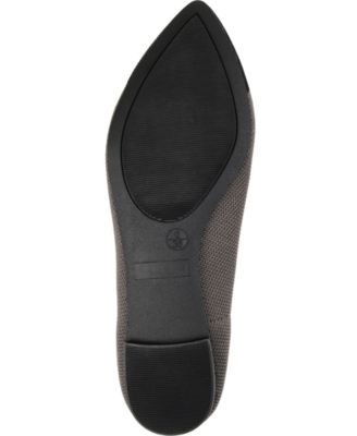 JOURNEE COLLECTION Womens Grey Gray Patterned Comfort Stretch Veata Pointed Toe Slip On Ballet Flats