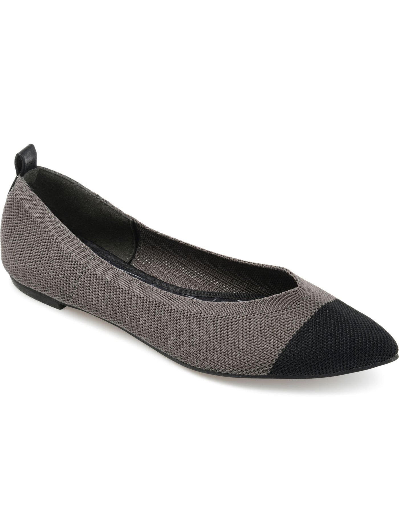 JOURNEE COLLECTION Womens Grey Gray Patterned Comfort Stretch Veata Pointed Toe Slip On Ballet Flats 8.5